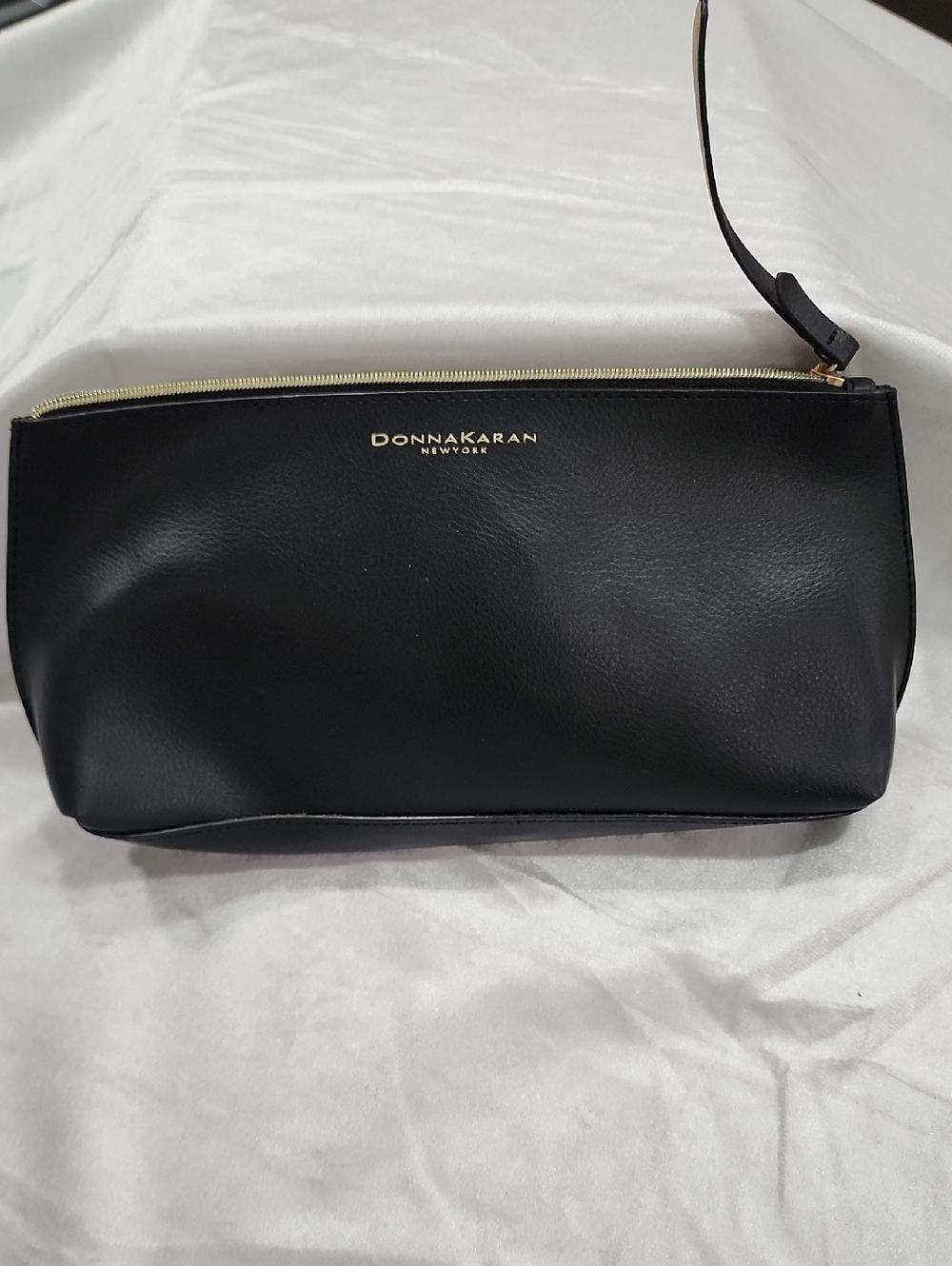 Donna Karan New York Cosmetic Bag,  Zipper Closure. Branded Exterior/Interior